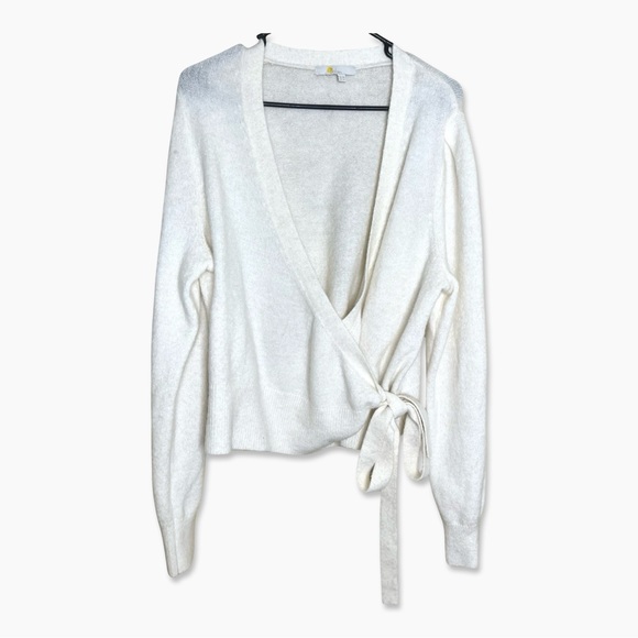 BODEN Cardigan Size 14 Cream Color Wrap Style Side Tie GUC - Picture 1 of 2